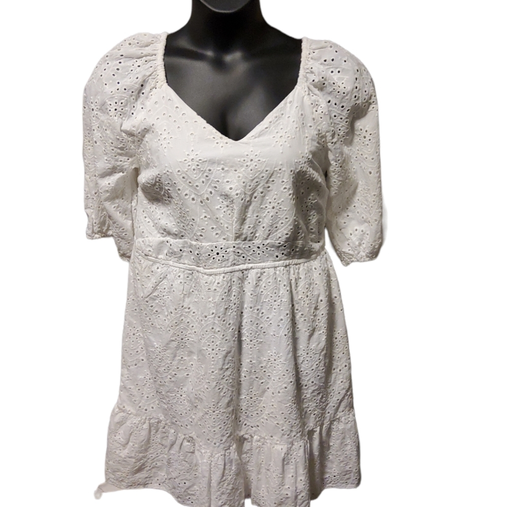 Eloquii PLUS SIZE size 20 white eyelet lace knee length dress